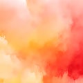 Abstract red orange and yellow blush liquid watercolor background with dots and stains. Blush orange and yellow watercolor fluid Royalty Free Stock Photo