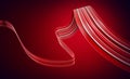 Abstract red paint smear, artistic brush stroke, vivid ribbon, smooth shape 3d illustration