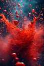 Abstract Red Paint Splash: Dynamic Liquid Movement, Expressive Art, Portrait Images Generative AI Royalty Free Stock Photo