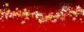 Abstract Red Panorama Background with Glittering and Twinkling S