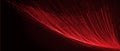 Abstract red paticles magic wave dynamic steam flowing on black background vector