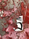 Abstract Red Peeling Paint Wall Graffiti Background Royalty Free Stock Photo