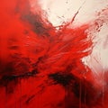 Intense Emotion A Rembrandtesque Abstract Painting In Red And White