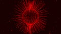Abstract red plexus technology science on rotating sphere concept Sphere. Royalty Free Stock Photo