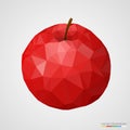 Abstract red polygonal apple