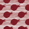 Abstract red pomegranate fruit seamless pattern. Garnet fruit endless wallpaper. Doodle style Royalty Free Stock Photo
