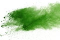 Abstract Red powder splatted background,Freeze motion of red powder exploding/throwing green dust. Royalty Free Stock Photo