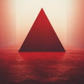 Abstract Red Pyramid in Minimalist Space Royalty Free Stock Photo