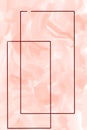 Abstract red rectangle shapes on delicate peach orange watercolor gouache paint brush strokes minimalist background Royalty Free Stock Photo