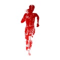 Abstract red running woman