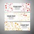 Abstract red Science background with molecules. Vector banners set background. Royalty Free Stock Photo