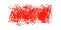 Abstract red scribbles random strokes illustration isolated on transparent background Royalty Free Stock Photo