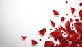 Abstract Red Shards Exploding on White Background Royalty Free Stock Photo