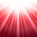 Abstract red shining light top magic with sparkling background. Royalty Free Stock Photo