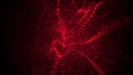 Abstract Red Shinny Space View Glittering Wave Particles Fluid Visual Concept Background Royalty Free Stock Photo