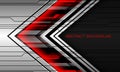 Abstract red silver grey metal black cyber arrow direction speed futuristic technology geometric design modern background vector Royalty Free Stock Photo