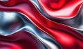 Abstract red and silver waves creating dynamic flowing texture and visual depth Royalty Free Stock Photo