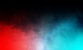 Abstract red and sky blue Smoke mist fog on Black Background. Royalty Free Stock Photo