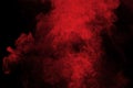 Abstract red smoke on black background. Red color clouds Royalty Free Stock Photo