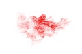 Abstract red smoke cloud isolated on white background. Royalty Free Stock Photo