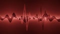 Red Abstract Sound Waveform Visualization with Subtle Ripples and Gradual Darkening Background audio Royalty Free Stock Photo