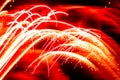 Abstract Red Sparkling Firework Line used as Background
