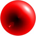 Abstract red sphere with shadow and glare