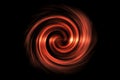 Abstract red spiral smoke on black background