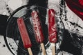 Abstract Red Strawberry Icepops Royalty Free Stock Photo