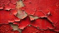 Abstract red surface with flaking paint a detailed texture of decaying pigment. Generative AI Royalty Free Stock Photo