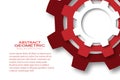 Abstract gears red technical background with place for your text Royalty Free Stock Photo