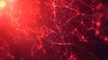 Abstract red technology background with glowing digital plexus network lines and dots, futuristic data connection visualization Royalty Free Stock Photo