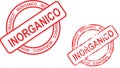 Inorganico spanish stamp sticker in vector format Royalty Free Stock Photo