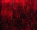 Cyber Security Red Digital Rain Background. Royalty Free Stock Photo