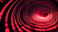 Abstract Red Tunnel Of Digital Lights Creating A Vortex-Like Effect, Symbolizing Data Flow And Communication. Generative Royalty Free Stock Photo