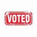 Abstract red voted stamp vector
