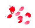 Abstract red watercolor stain drips, Abstract blood splashes illustration