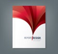 Abstract red wave background for business annual report book cover