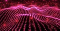 Abstract red wave lines from particles and energy magical dots with glow Royalty Free Stock Photo