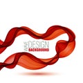 Abstract red waves background - Design Template. Bright red background with curved lines. Vector abstract red background Royalty Free Stock Photo