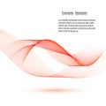 Abstract red waves background - Design Template. Bright red background with curved lines. Royalty Free Stock Photo