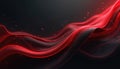 Abstract red waves flow across dark background. Light particles sparkle and glow creating dynamic energy. Smooth fluid texture Royalty Free Stock Photo
