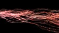 Abstract Red Wavy Lines And Dots On Black Background Royalty Free Stock Photo