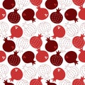 Abstract red pomegranates repeating pattern Royalty Free Stock Photo