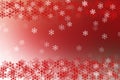 Abstract red and white christmas background with snow flakes frame. Royalty Free Stock Photo