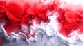 Abstract Red and White Fluid Art with Bubbles Royalty Free Stock Photo