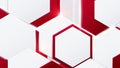 Abstract red and white hexagons technology digital hi-tech concept background. Vector illustration Royalty Free Stock Photo