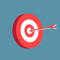 abstract red and white target, goal, aim object in vector illustrations. the target for archery sports or business marketing goal