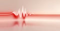 Abstract red and white waveform line with smooth gradient background and reflective surface creating modern digital sound Royalty Free Stock Photo