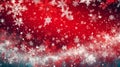Abstract red winter background with falling snow, generative AI. Royalty Free Stock Photo